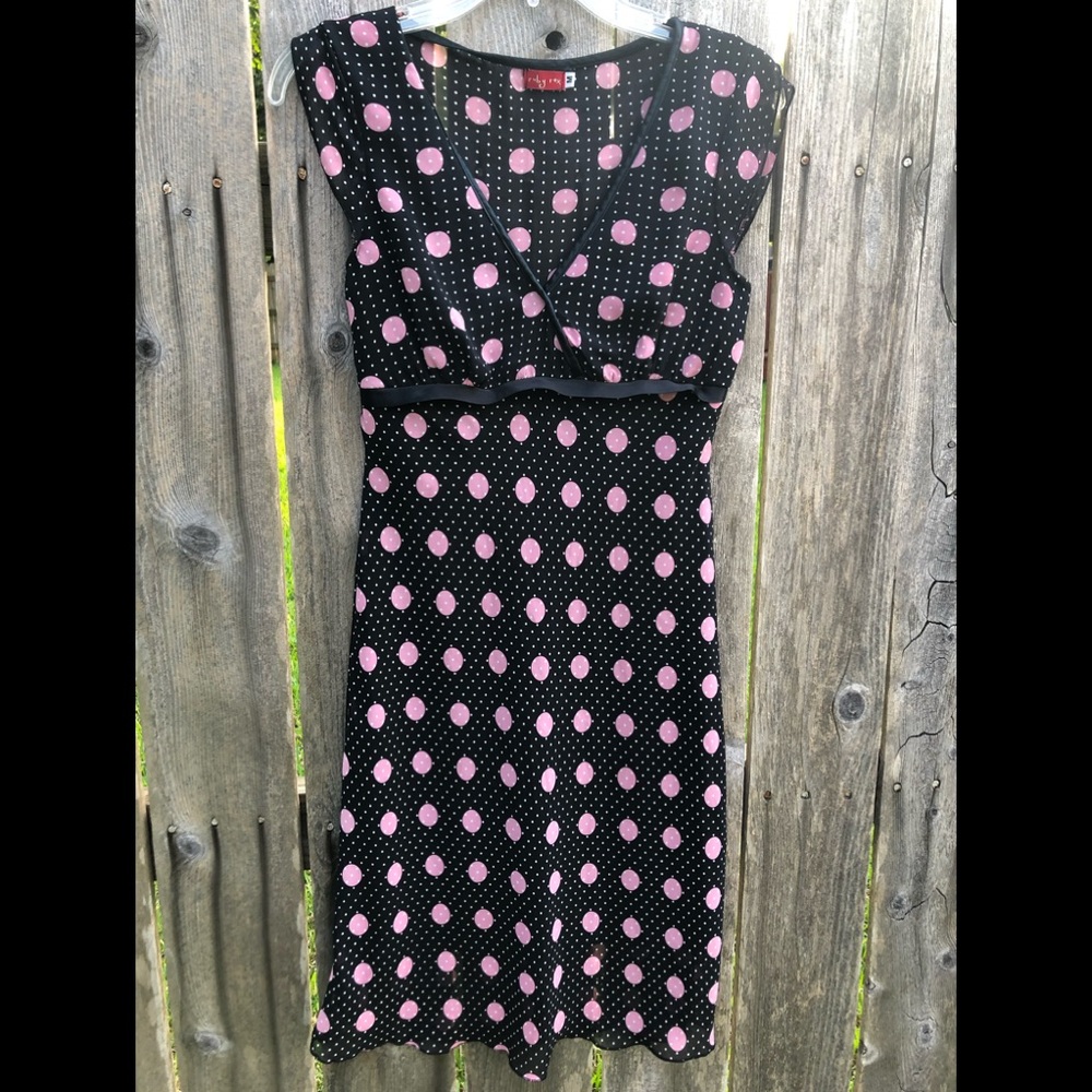 Ruby Rox Pink Polka dot dress. Y2K